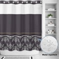thumbnail image 2 of No Hook Shower Curtain, Boho Purple Flower Shower Curtains for Bathroom with See Through Top Window, Abstract Bohemia Pesley Floral Waterproof & Washable Bath Curtain Long 72"x78", 2 of 9