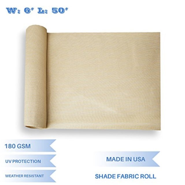 E&K Sunrise 6' x 50' Beige Sun Shade Fabric Sunblock Shade Cloth Roll 95% UV Resistant Mesh Netting Cover for Outdoor,Backyard,Garden,Greenhouse,Barn,Plant Customized E&K Sunrise 6' x 50' Beige Sun Shade Fabric Sunblock Shade Cloth Roll 95% UV Resistant Mesh Netting Cover for Outdoor,Backyard,Garden,Greenhouse,Barn,Plant Customized