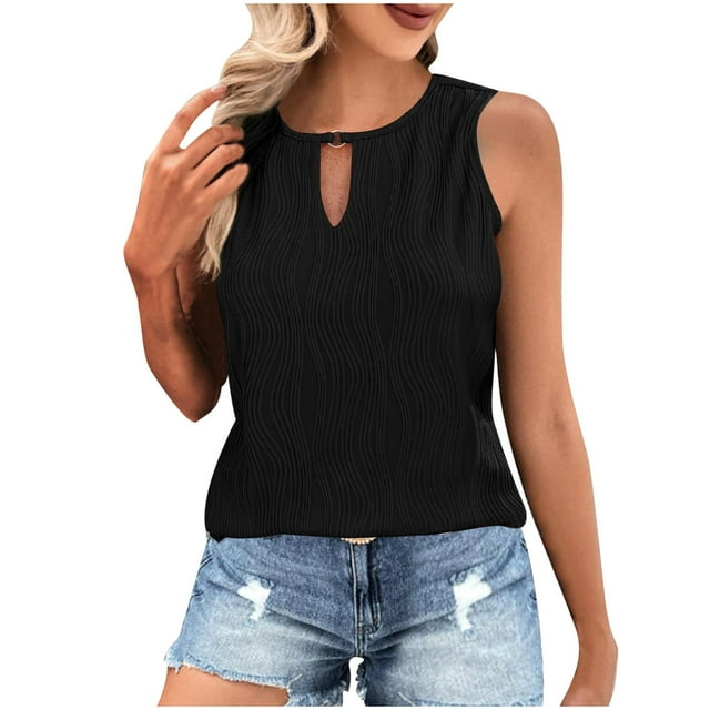 UPPADA Womens Tops Sleeveless Halter Racerback Summer Basic Tee Shirts Cami Tank Tops Beach Blouses Cute Tank Tops Sleeveless Strap Cami Scoop Neck Loose Casual Flowy Shirts,Clearance on sale