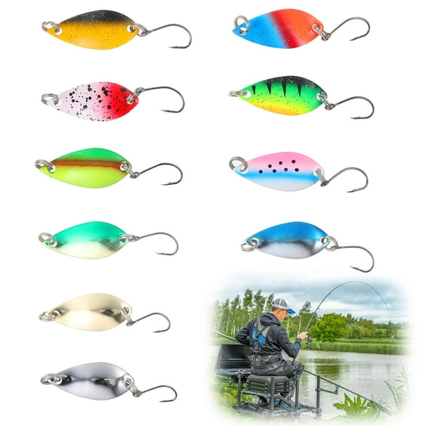 keepw 10piece Realistic And Durable Metal Spoon Fishing Lure Wide