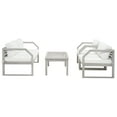 thumbnail image 3 of SAFAVIEH Dren Outdoor Patio 4 Pc Conversation Set, Grey/Beige, 3 of 12