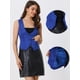 thumbnail image 2 of Chaleco vintage Allegra K para mujer con botones Steampunk Jacquard sin mangas Azul Real XL, 2 of 6