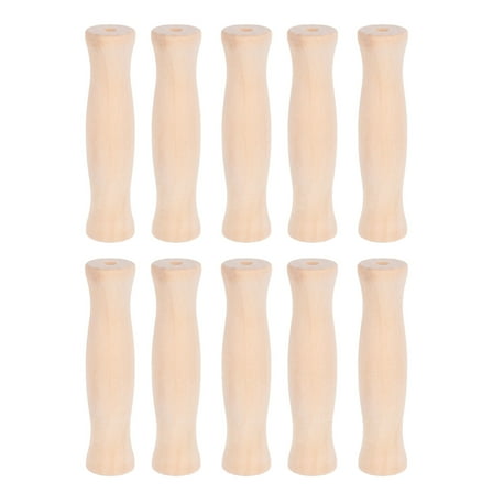 VORCOOL 10Pcs Bucket Handle Grip Light Yellow Wooden Rectangular Reduces Hand Fatigue for Pails Water Buckets Carrying