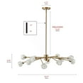 thumbnail image 5 of Minimalist Brushed Gold Pendant Light, Modern 12-Light Crystal Chandelier for Living Room Bedroom Dining Room Kitchen, 5 of 7