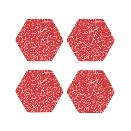 

Leather Coasters Set of 4 - Beef2 Lightweight Non-Slip Drink Coasters for Desk Anti-Scalding Desk Cup Coasters for Office Table Decor Hexagon