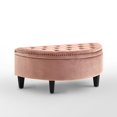 thumbnail image 2 of Inspired Home Ottoman de Rangement en Velours Libby Demi-Lune Capitonné, Blush, 2 of 9