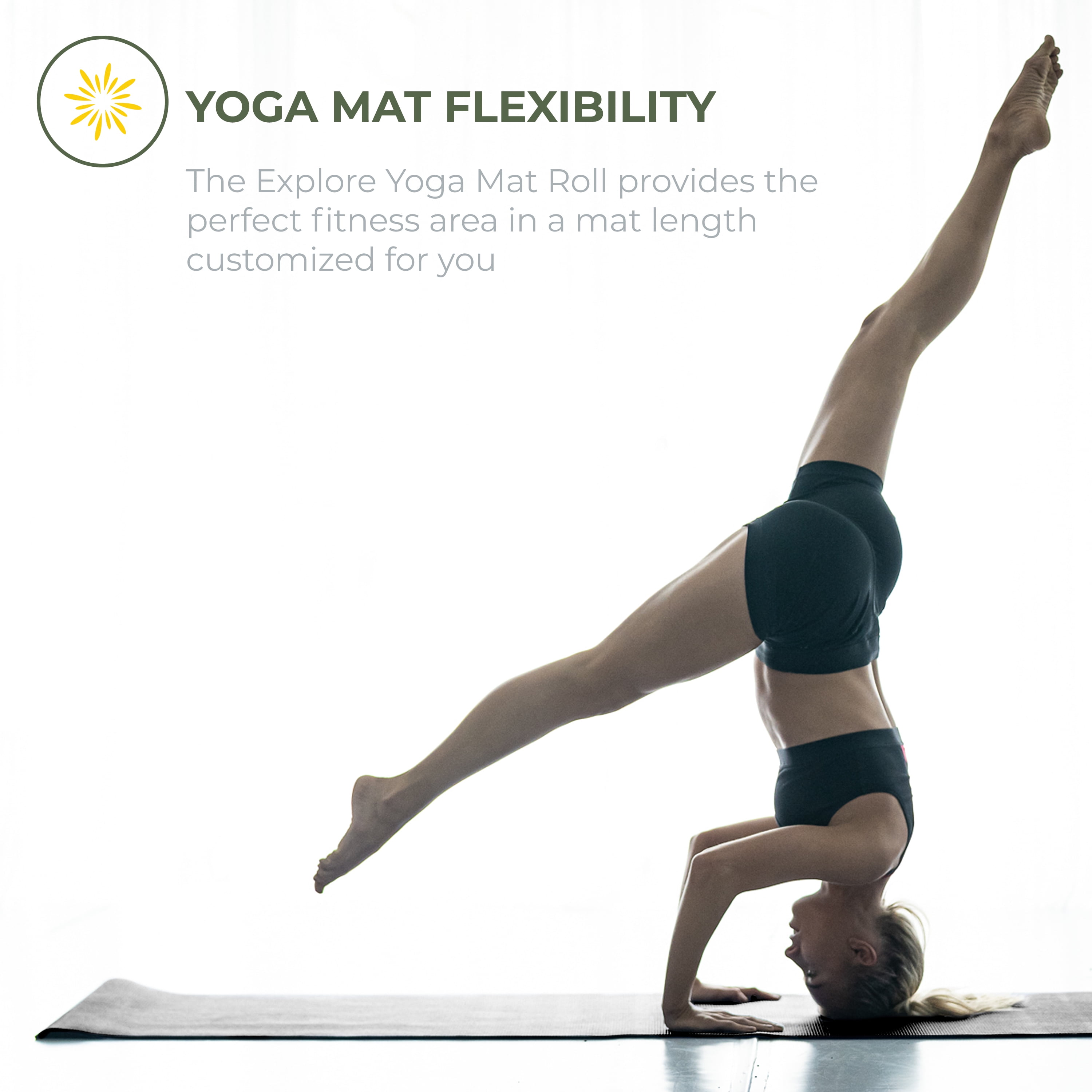 Explore Yoga Mat Roll by Sunshine Yoga (24"x 4mm x 100 ft) (Black)