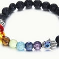 thumbnail image 4 of Love Pearl Unisex, Adult Chakra Pendant Necklace and Devil's Eye Lava Energy Stone Bracelet, 4 of 7