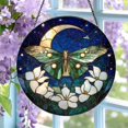 thumbnail image 2 of Moth Stained Glass Suncatcher: Moonlit Luna Moth Window Hanging, Celestial Moon Boho Decor, Gift for Mom, 2 of 8