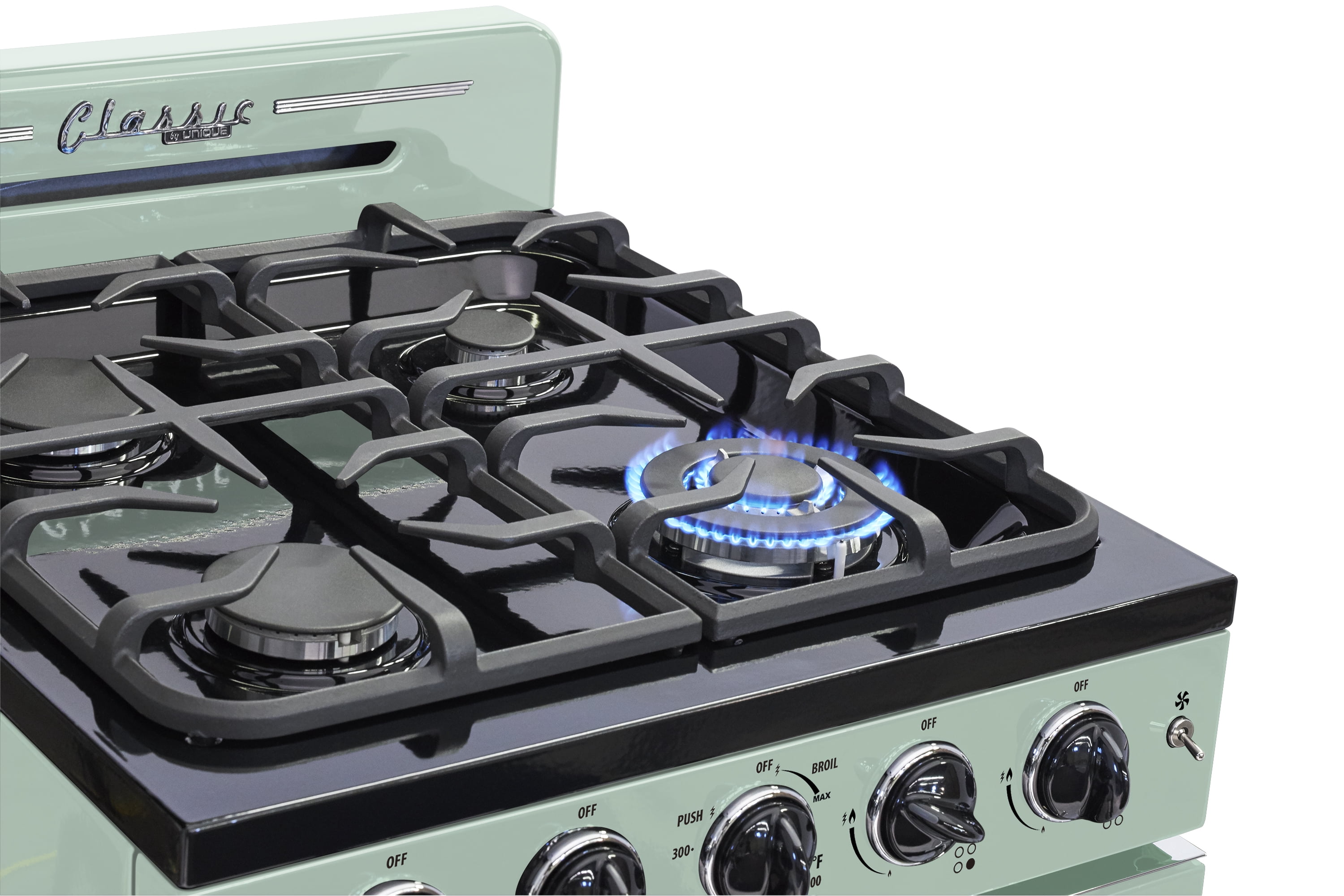 Unique Classic Retro 24" 2.9 cu/ft Freestanding Gas Range with Convection Oven and Sealed Burners