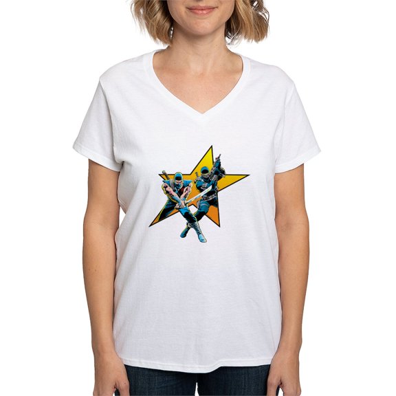 CafePress - G.I. Joe Storm Shadow And S Women's V Neck T Shirt - Womens Cotton V-Neck T-shirt