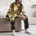 thumbnail image 7 of Hirioo 2025 New Year 3 for Men's Pajama Sets 2 Piece Pjs Men's Long-Sleeved Pajama Set Button Down Sleepwear,S-XXL-XX-Large, 7 of 7