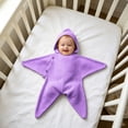 thumbnail image 3 of Dakiuu Soft Star Crochet Newborn Swaddle Knitted Baby Wrap with Button Gift for Infant 0‑6 Months 65cm/25.6", 3 of 5