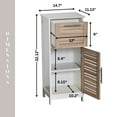 thumbnail image 4 of Evideco Stockholm Storage Cabinet with Vented Door and Drawer, White and Oak Finish, 4 of 9
