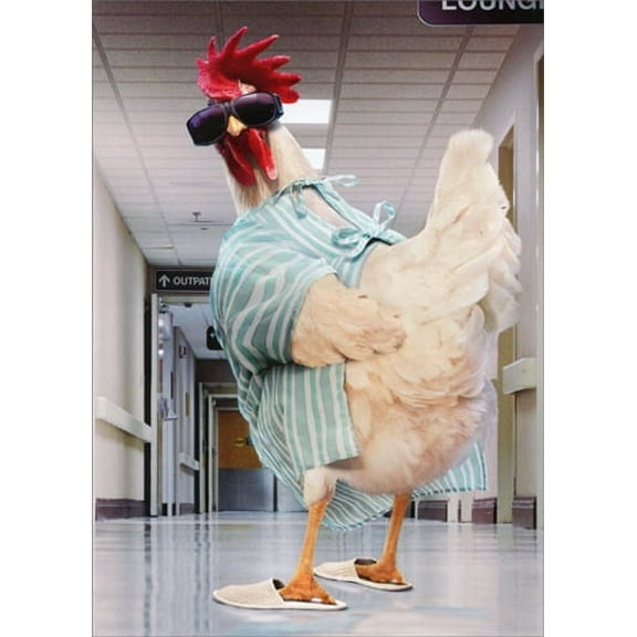 Avanti Press Rooster Hospital Gown Funny / Humorous Get Well Card