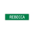 thumbnail image 1 of Rebecca Girls Children Name Letter Printed Label Indoor Outdoor Wall Plaque Decoration Aluminum Metal Sign 4"x13.5", 1 of 1