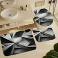 thumbnail image 6 of Geometric Bathroom Sets with Shower Curtain And Rugs, Incl with 12 Hooks，Toilet Lid Oval Rug, 6 of 8