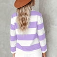thumbnail image 4 of Ulanda Girl's Long Sleeve T-Shirts Striped Girls Classic Cotton Blend Crewneck Tee Kids Stripes Shirt Soft Everyday Basic Top (Purple, 18-24 Months), 4 of 7