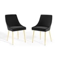 thumbnail image 1 of Side Dining Chair, Set of 2, Velvet, Metal Steel, Gold Black, Modern Contemporary Urban Design, Kitchen Room Cafe Bistro Restaurant Hospitality, 1 of 10