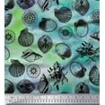 thumbnail image 1 of Soimoi Rayon Fabric Direction Compass & Seashell Ocean Decor Fabric Printed Yard 56 Inch Wide, 1 of 3