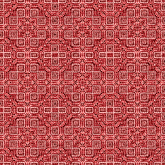 Ahgly Company Indoor Square Patterned Ferrari Red Area Rugs, 8' Square