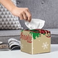 thumbnail image 6 of Naloa Christmas Vintage Red Truck Tissue Box CoverLeather Tissue Holder Square Facial Tissue Case Facial Paper Organizer Dispenser for Bathroom, Vanity Countertop, Tabletop, Car, 6 of 8