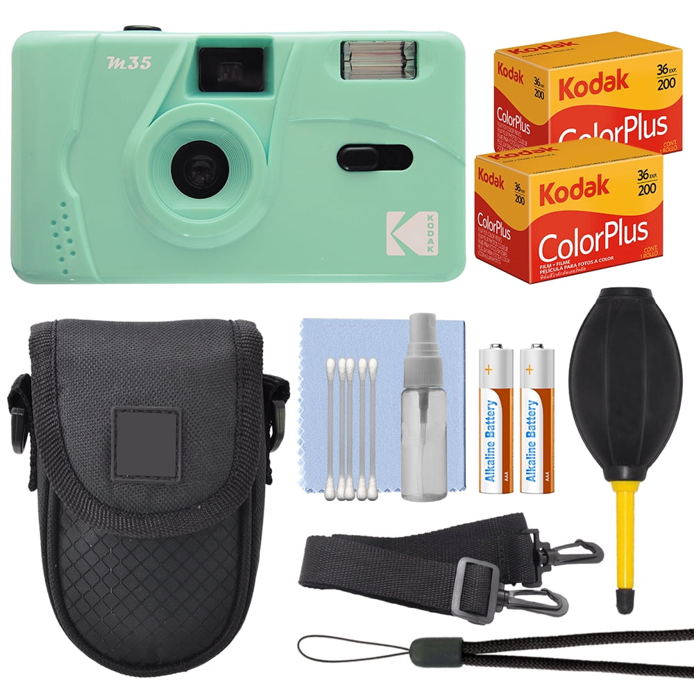 Kodak M35 35mm Film Camera with Flash Mint Green + 2 Film Rolls Accessory Kit