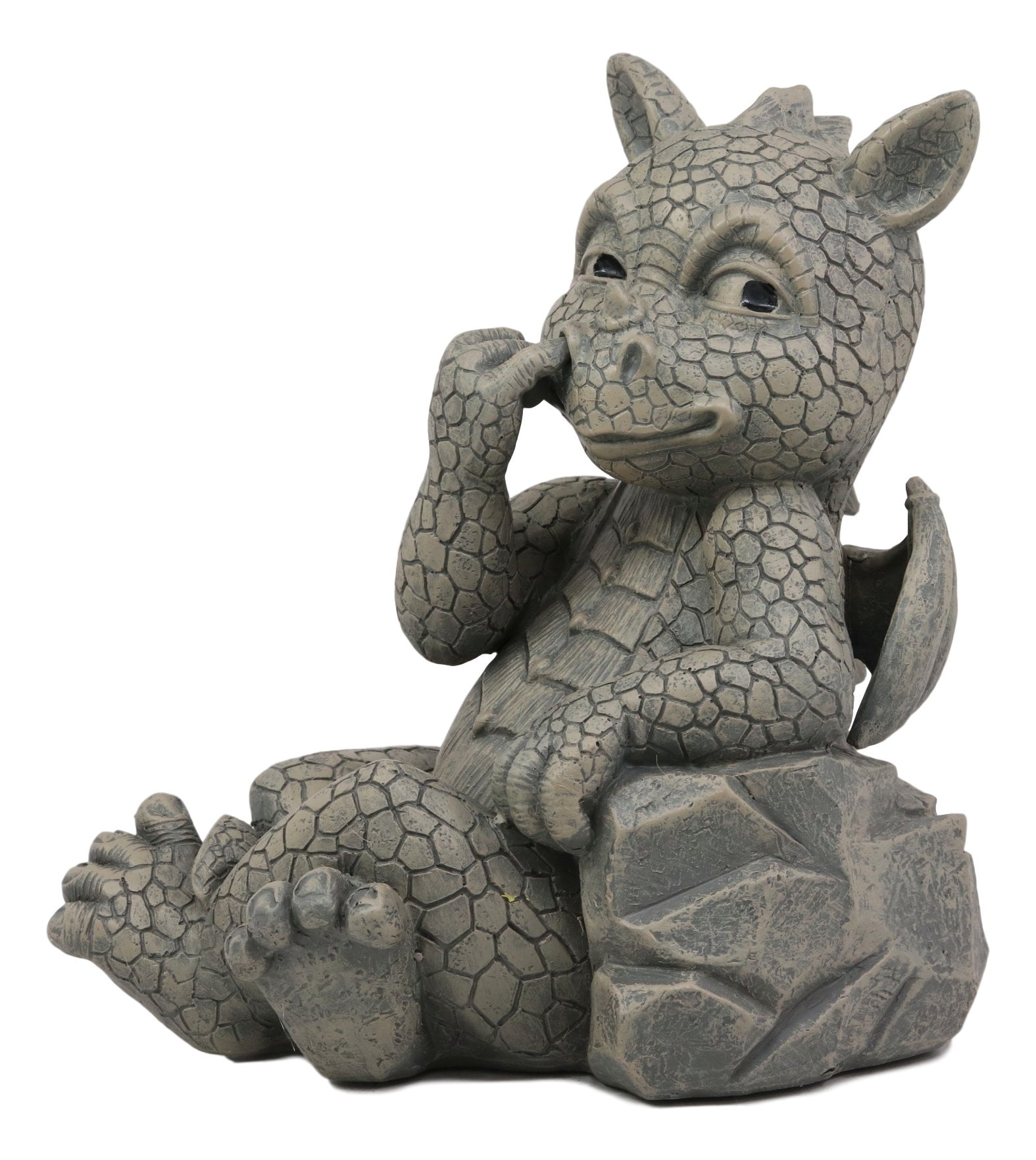 Ebros Whimsical Garden Dragon Picking Nose Treasure Hunt Statue Cute