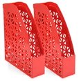 thumbnail image 2 of Mintra Office Plastic Desk Organizer 2pk Magazine File (Red), 2 of 4