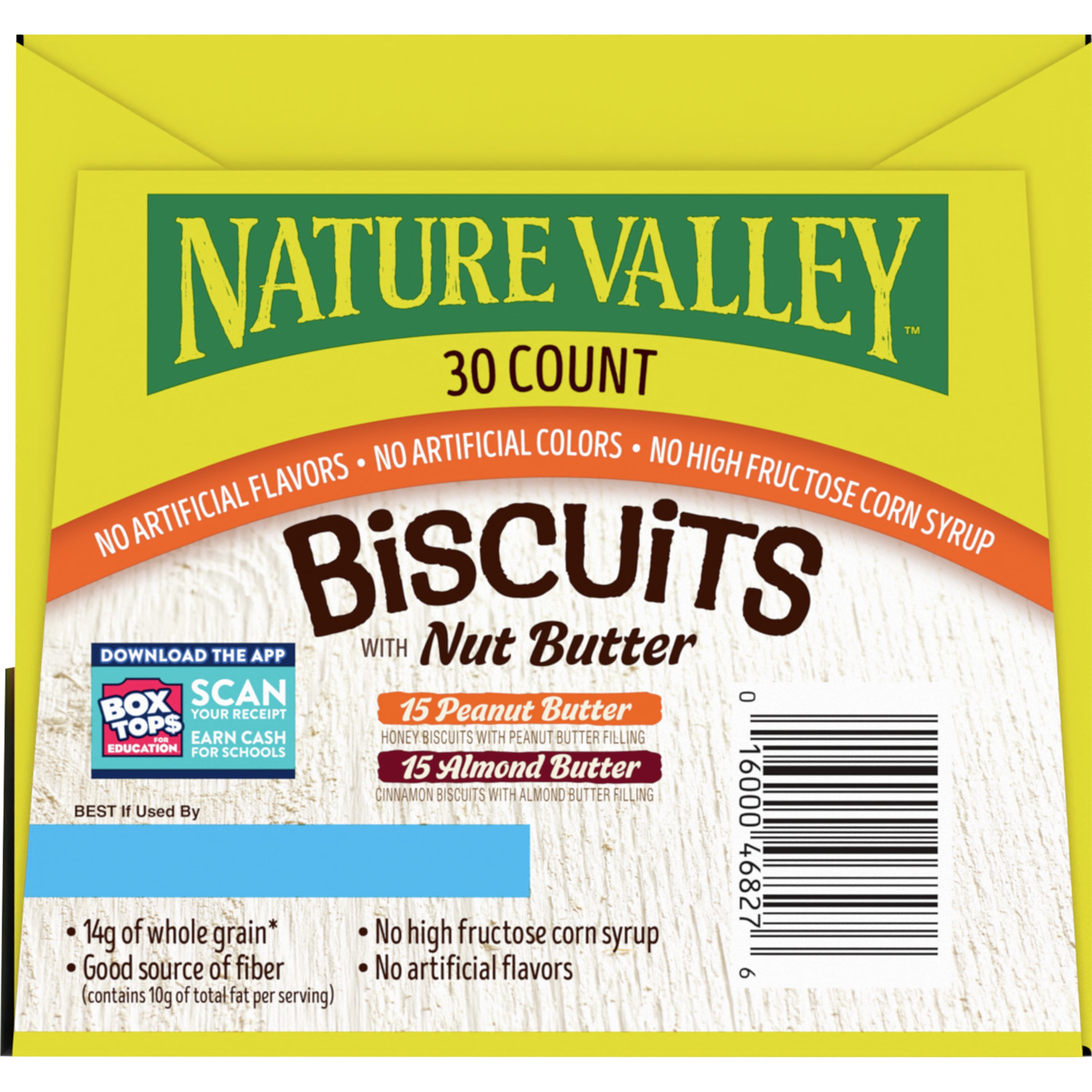 Nature Valley Biscuit Variety Pack, Peanut Butter & Almond Butter, 30 ct, 40.5 OZ