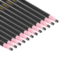 Uxcell 6.77'' x 0.33'' Peel-Off China Markers Grease Wax Pencils Wood for Glass Garments Vinyl Metal 12Pcs Black