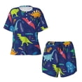 thumbnail image 6 of Vsdgher Dinosaurs Pattern Womens Pajamas 2 Piece Short Sleeve Sleepwear Set,Summer Soft Pajamas Set Casual Lounge Sets, 2-Piece Pj -3X-Large, 6 of 7