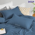 thumbnail image 3 of Duvet Cover Cotton Solid - Soft Cotton Duvet Cover 3 pcs, Includes 1 Duvet Cover Mediterranean Blue 3 pcs, Includes 1 Duvet Cover - Alaskan King (132x120) with Zipper Closure & 2 Pillow Shams,, 3 of 4