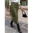 thumbnail image 4 of PRETTYGARDEN Faux Leather Long Skirts for Women High Waisted Front Slit,Elegant Bodycon Midi,Work Office Business Casual Clothes,Fall Outfits,Party Cocktail Pencil Skirt, 4 of 8
