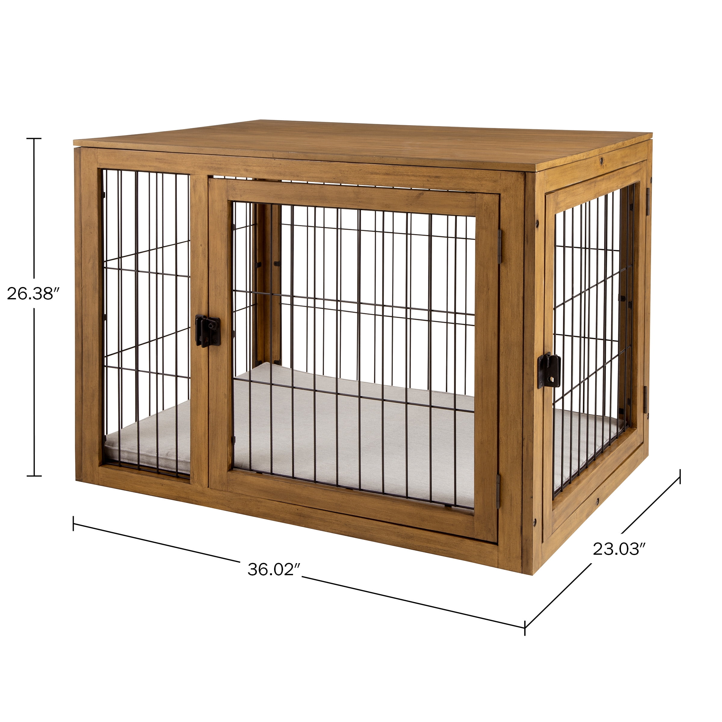 PETMAKER Furniture-Style Dog Crate with Double Doors and Cushion (Natural)