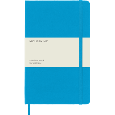 Moleskine Classic Notebook, Hard Cover, Large (5" x 8.25"), Ruled, Cerulean Blue