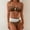 Coffee, variant on Women's 2 Piece Bandeau Bikini Set Gold Button Twist Front Top with High Waisted Ruched Bottom Color Block Bathing Suit for Summer Navy M