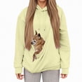 thumbnail image 5 of mgoYE Womens Pet Pouch Hoodies Oversized Cat and Dog Pouch Sweatshirt Puppy Animal Carriers Comfy Pullover Hoodie with Pockets(Light Yellow,M), 5 of 6