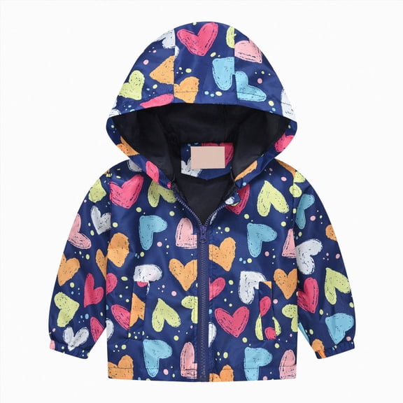 CAUYDY Toddler Baby Boys Girls Hooded Jacket Windbreaker Lightweight Dinosaur Print Coat Autumn Long Sleeve Windproof Outwear(L101-Blue,3-4 Y)