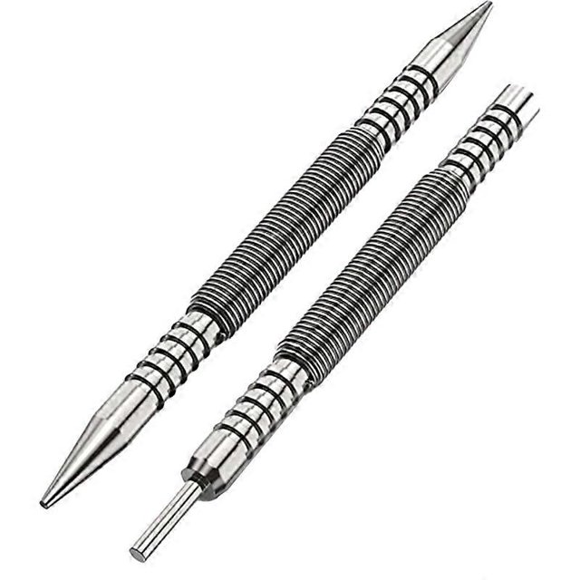 Spring Double End Nail Punch Set Center Hole Punch Spring Loaded Marker Metal Woodworking Drill Bit