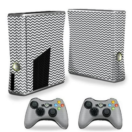 MightySkins XBOX360S-Gray Chevron Skin Decal Wrap Cover for Xbox 360 S Slim Plus 2 Controllers - Gray Chevron Each Microsoft Xbox 360 S Slim Skin kit is printed with super-high resolution graphics with a ultra finish. All skins are protected with MightyShield. This laminate protects from scratching  fading  peeling and most importantly leaves no sticky mess guaranteed. Our patented advanced air-release vinyl guarantees a perfect installation everytime. When you are ready to change your skin removal is a snap  no sticky mess or gooey residue for over 4 years. This is a 8 piece vinyl skin kit. It covers the Microsoft Xbox 360 S Slim console and 2 controllers. You can t go wrong with a MightySkin. Features Skin Decal Wrap Cover for Xbox 360 S Slim Plus 2 Controllers Microsoft Xbox 360 S decal skin Microsoft Xbox 360 S case Microsoft Xbox 360 S skin Microsoft Xbox 360 S cover Microsoft Xbox 360 S decal Add style to your Microsoft Xbox 360 S Slim Quick and easy to apply Protect your Microsoft Xbox 360 S Slim from dings and scratchesSpecifications Design: Gray Chevron Compatible Brand: Microsoft Compatible Model: Xbox 360 Slim Console - SKU: VSNS60576