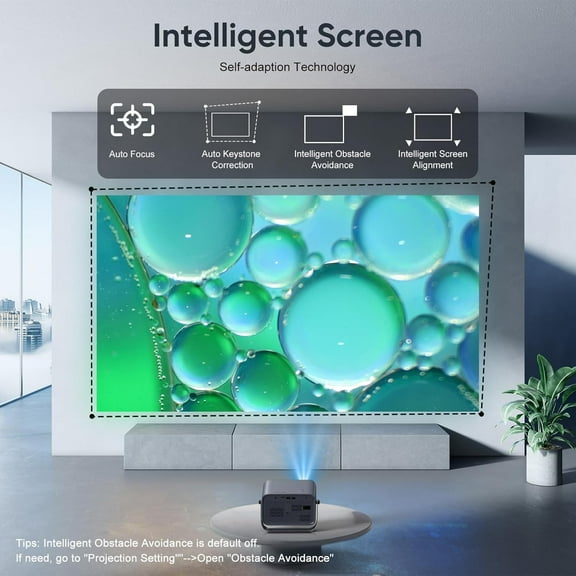 4K Projector with WiFi 6,  5.2, Auto  & 360° Rotatable Stand for Home Theater