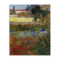 Stupell Industries Van Gogh Flower Garden Landscape & Nature Painting Wrapped Canvas Art Print Wall Art, 16 x 20