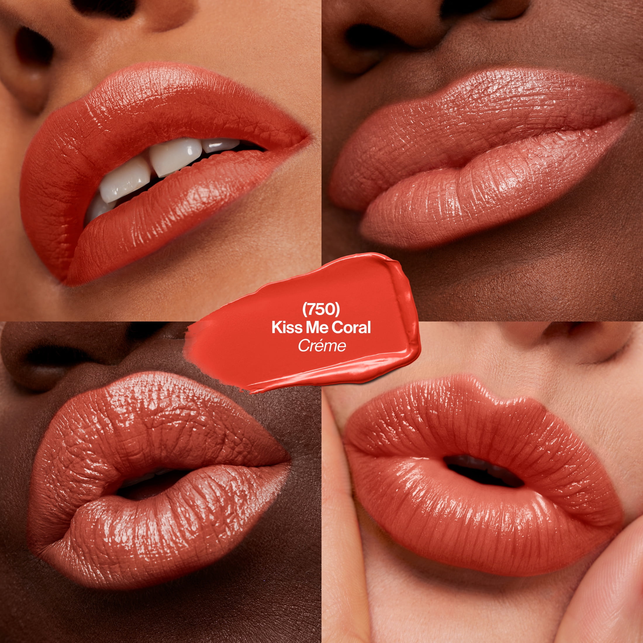 (2 pack) Revlon Super Lustrous Creme Lipstick, Creamy Formula, 750 Kiss Me Coral, 0.15 oz