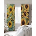 thumbnail image 4 of Yellow Sunflowers Birds Blackout Curtains for Bedroom Living Room Darkening Curtains 63 Inches Long Spring Floral Country Pastoral Window Curtain 2 Panels Set Window Treatment Grommet Drapes 52"x63", 4 of 9