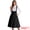 Black, variant on Women's Cross Back A Line Elegant Overall Pinafore Dress L Dark Grey