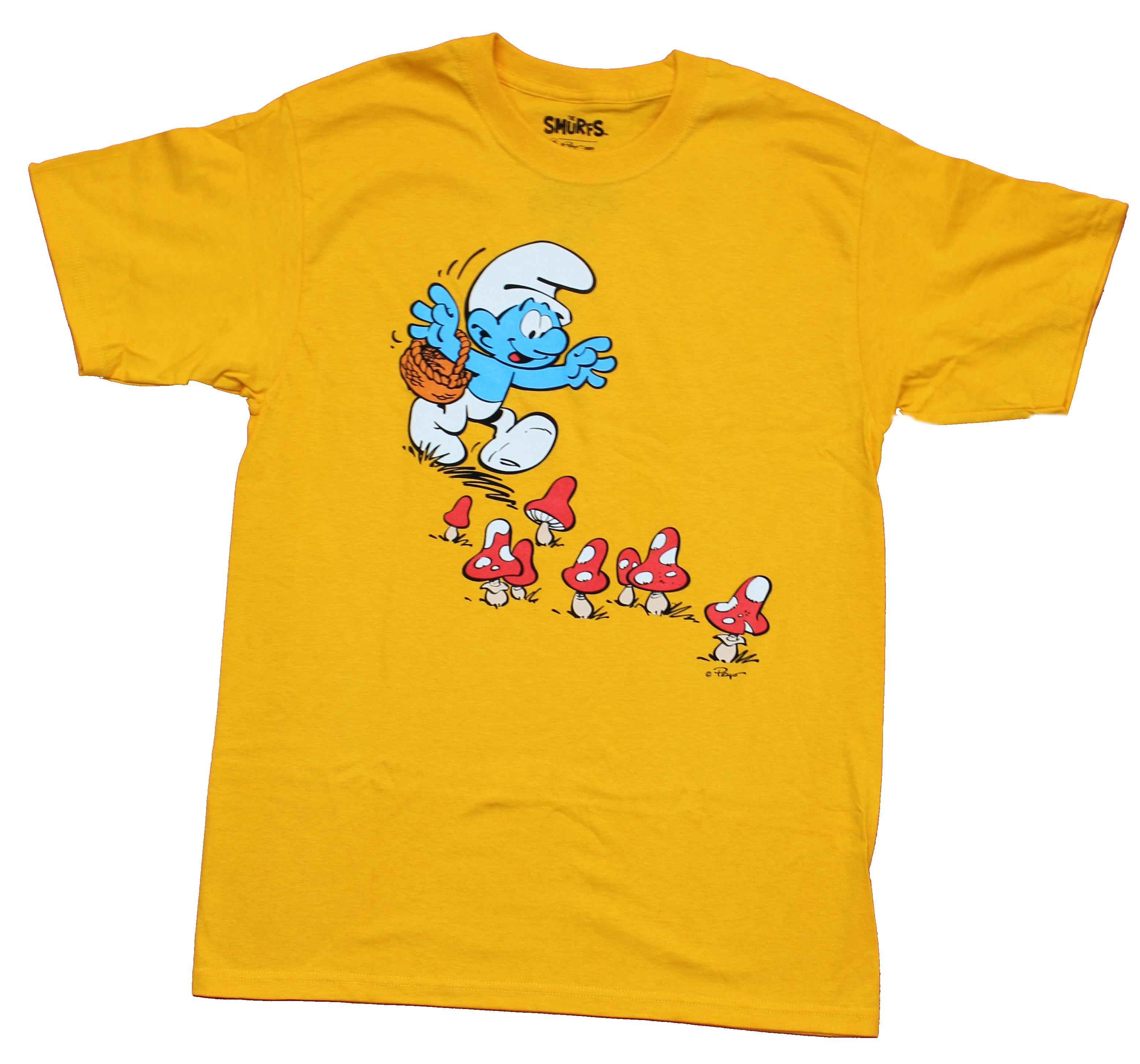 The Smurfs Mens T-Shirt - Smurf Picking Mushrooms Image (XX-Large ...