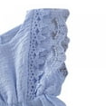 thumbnail image 2 of Baby Lace Little Flying Sleeve One-Piece Romper + Headscarf Female Baby Linen Back Button Lace Edge Romper  Two-Piece Set, 2 of 15