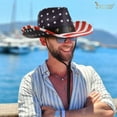 thumbnail image 5 of JASGOOD Men's American Flag Cowboy Hats 4th of July Patriotic Western Hat Vintage Sun Hat Memorial Day Gifts, 5 of 9