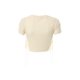 thumbnail image 5 of VISgogo Mujeres Crop Tops, Cuello Redondo Manga Corta Color Sólido Lado Dividido Casual Verano Camisetas Cortas VISgogo  moda, 5 of 8